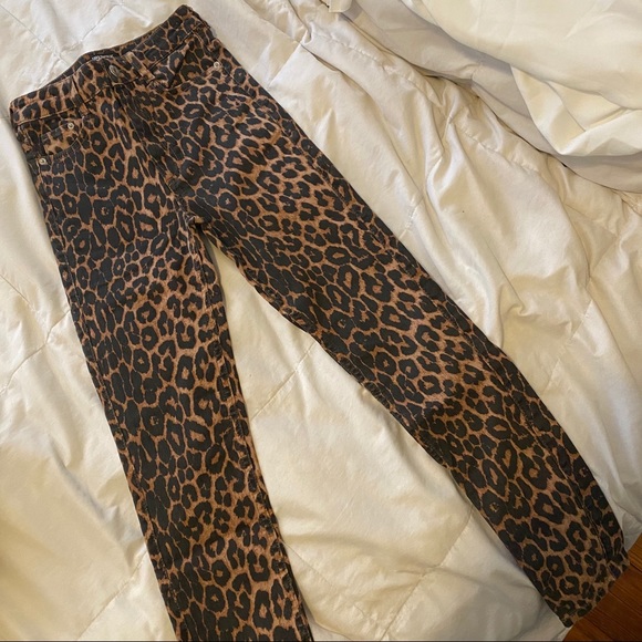 Zara Leopard Hi Rise Skinny Jeans - Picture 4 of 8